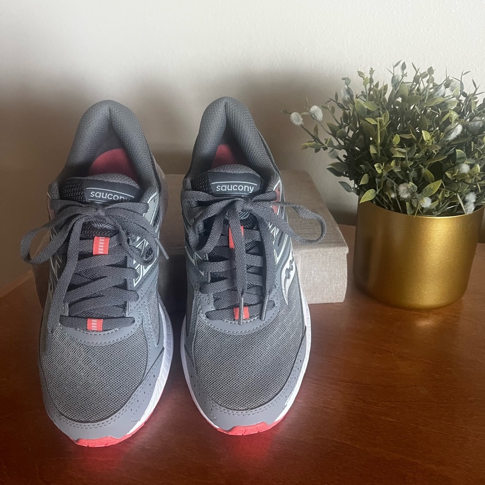 Saucony Charcoal and Coral Athletic Shoes